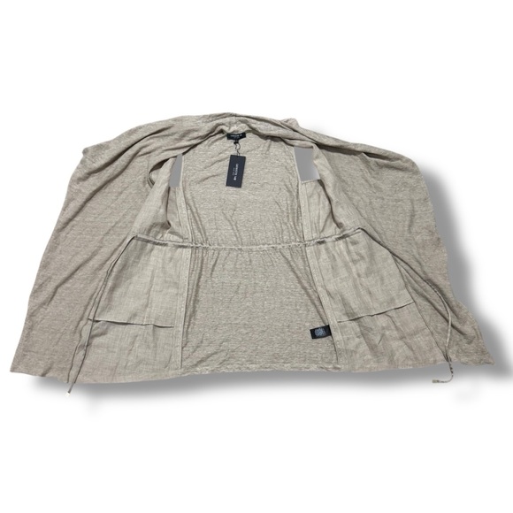 Lafayette 148 Linen Waterfall Vest Cardigan Tan Sleeveless Women’s Small - Picture 5 of 7